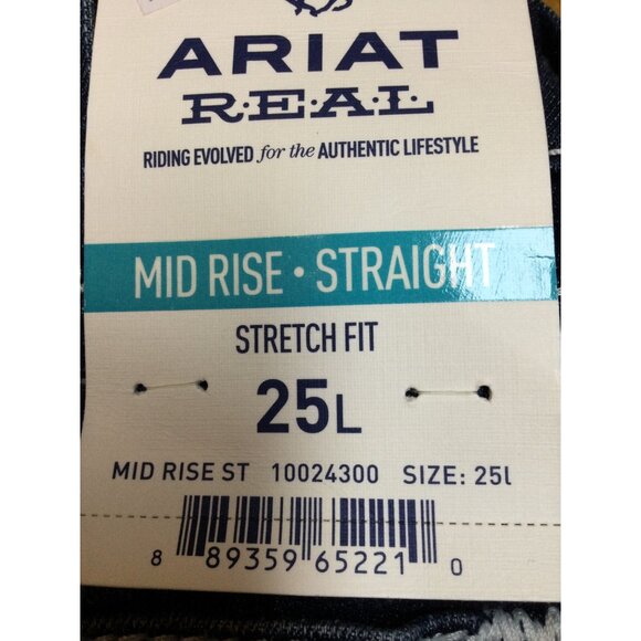 NWT Ariat Real Denim Womens Mid Rise Straight Stretch Jeans Size 25 L Western - Picture 6 of 7